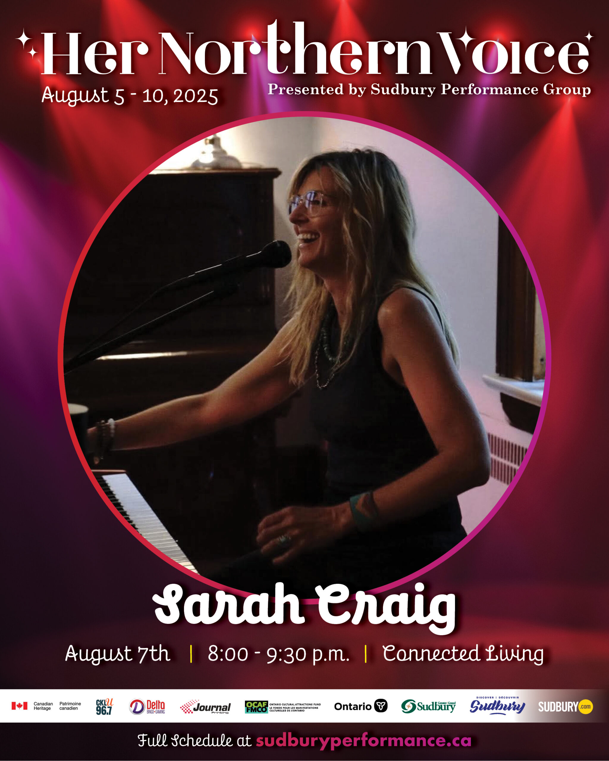 8:00 pm-Sarah Craig – Sudbury Performance Group